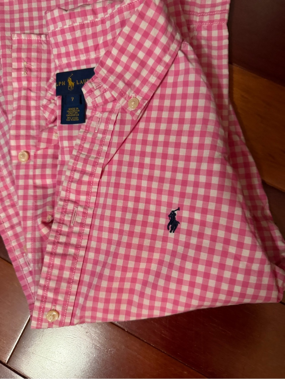 Ralph Lauren Pink Gingham Button-Down Shirt